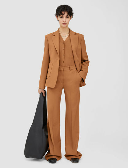 JOSEPH Fashion Women Morissey Tailoring Wool Stretch Trousers Clay