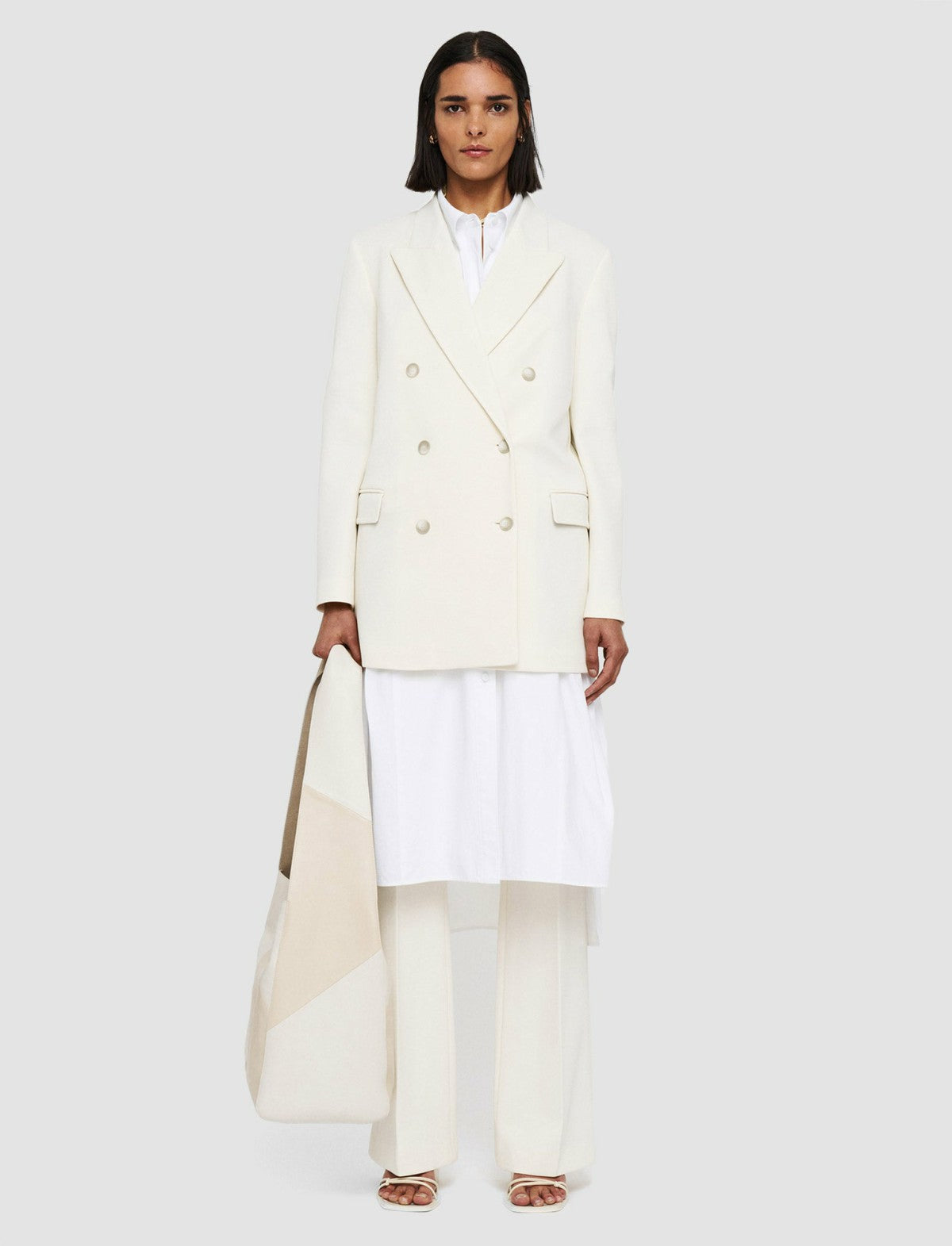 JOSEPH Fashion Women Ottoman Jersey Chapone Jacket Oyster White