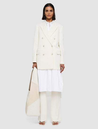 JOSEPH Fashion Women Ottoman Jersey Chapone Jacket Oyster White