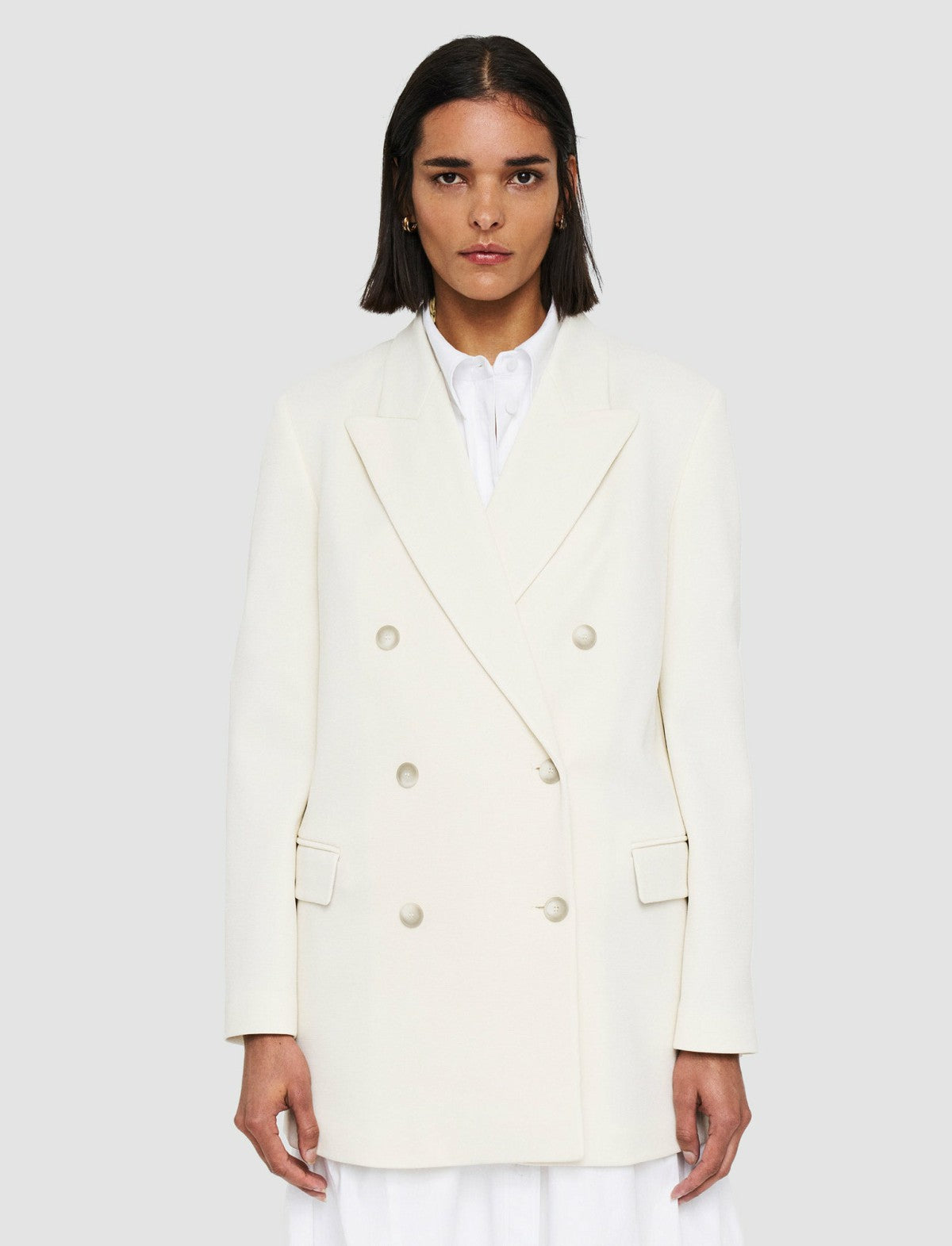 JOSEPH Fashion Women Ottoman Jersey Chapone Jacket Oyster White