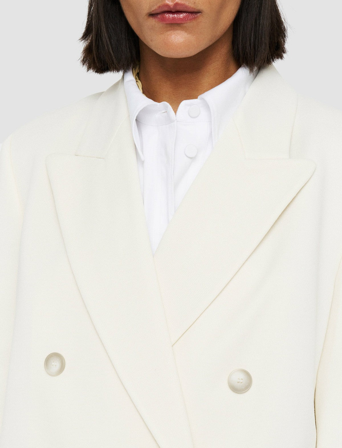 JOSEPH Fashion Women Ottoman Jersey Chapone Jacket Oyster White