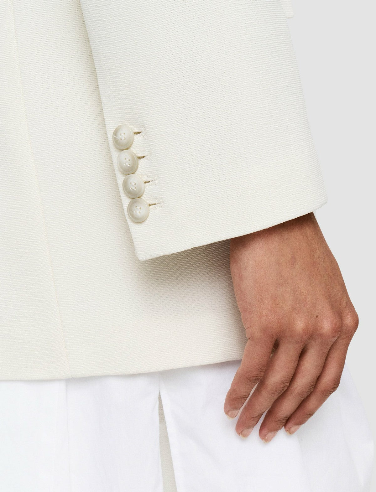 JOSEPH Fashion Women Ottoman Jersey Chapone Jacket Oyster White