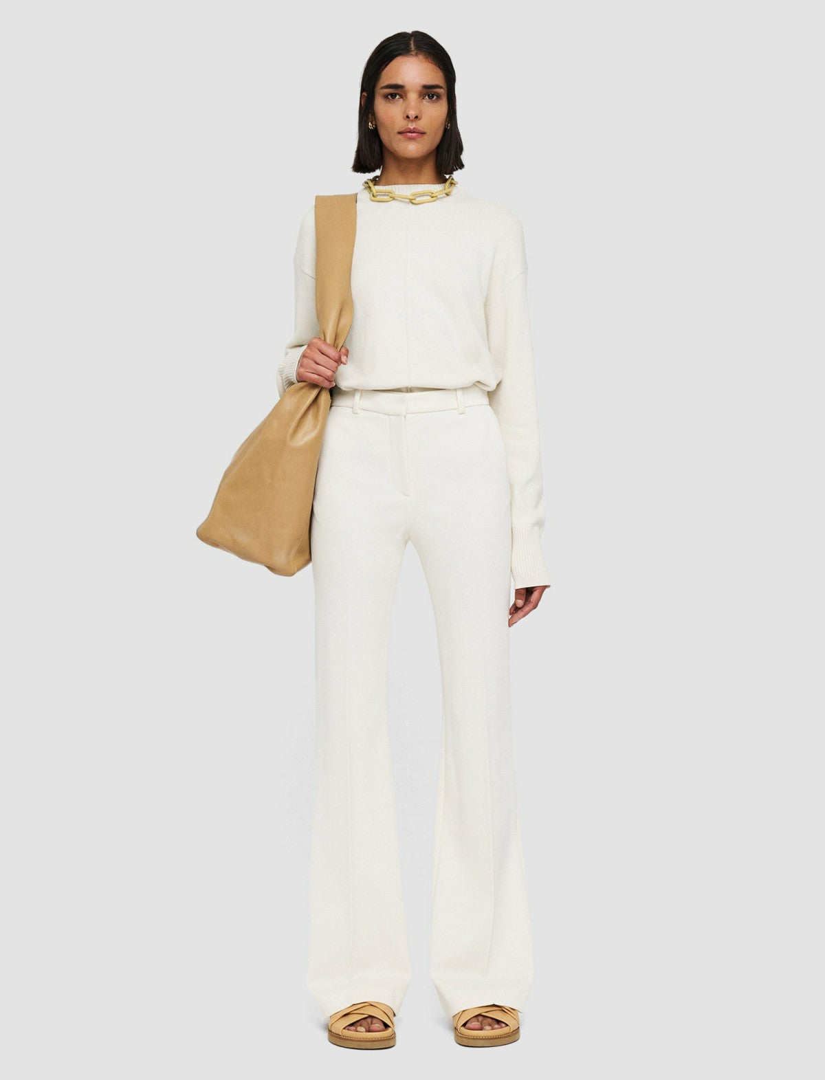 JOSEPH Fashion Women Ottoman Jersey Tafira Trousers Oyster White