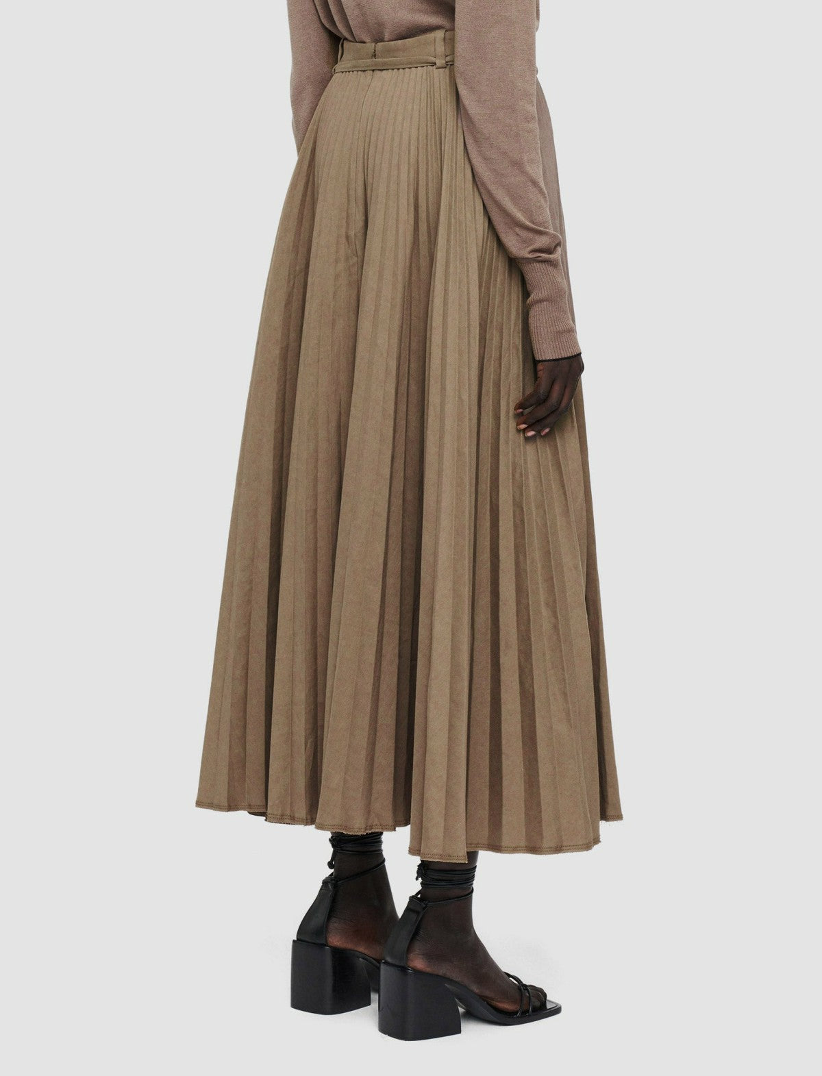 JOSEPH Fashion Women Linen Cotton Siddons Skirt Frozen Mocha
