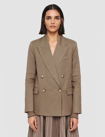 JOSEPH Fashion Women Linen Cotton Jaden Jacket Frozen Mocha