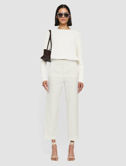 JOSEPH Fashion Women Linen Cotton Trina Trousers Ivory