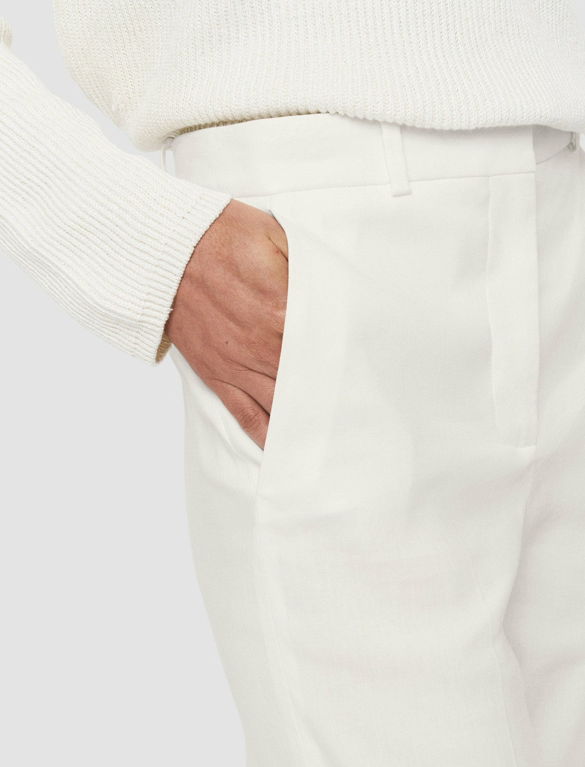 JOSEPH Fashion Women Linen Cotton Trina Trousers Ivory