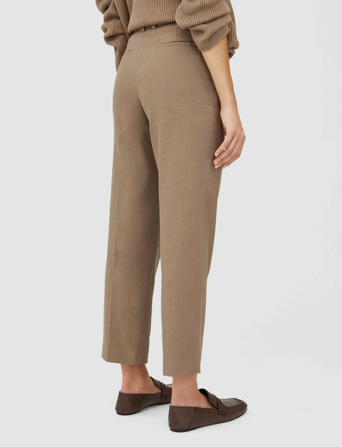 JOSEPH Fashion Women Linen Cotton Trina Trousers Frozen Mocha