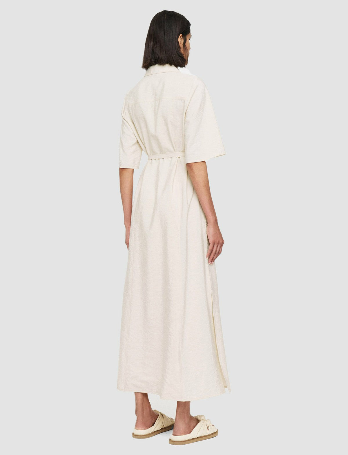 JOSEPH Fashion Women Textured Twill Dareau Dress Papyrus