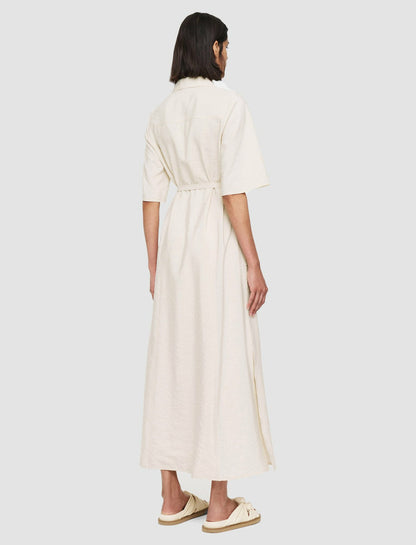 JOSEPH Fashion Women Textured Twill Dareau Dress Papyrus