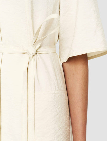 JOSEPH Fashion Women Textured Twill Dareau Dress Papyrus