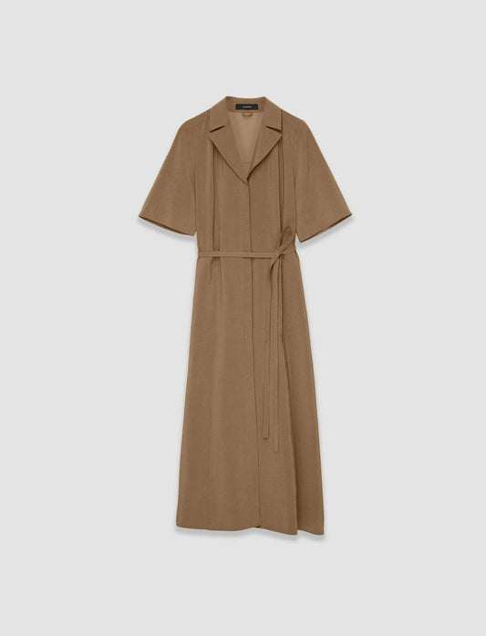 JOSEPH Fashion Women Textured Twill Dareau Dress Frozen Mocha