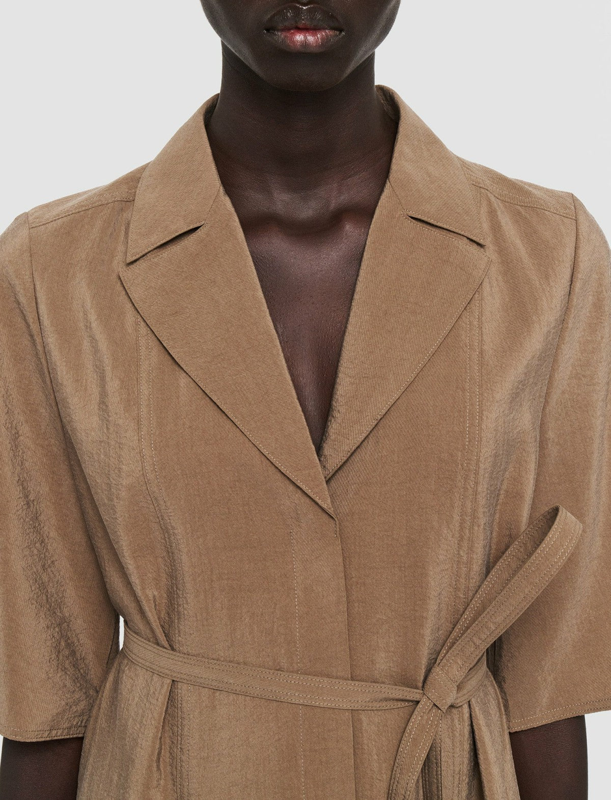 JOSEPH Fashion Women Textured Twill Dareau Dress Frozen Mocha