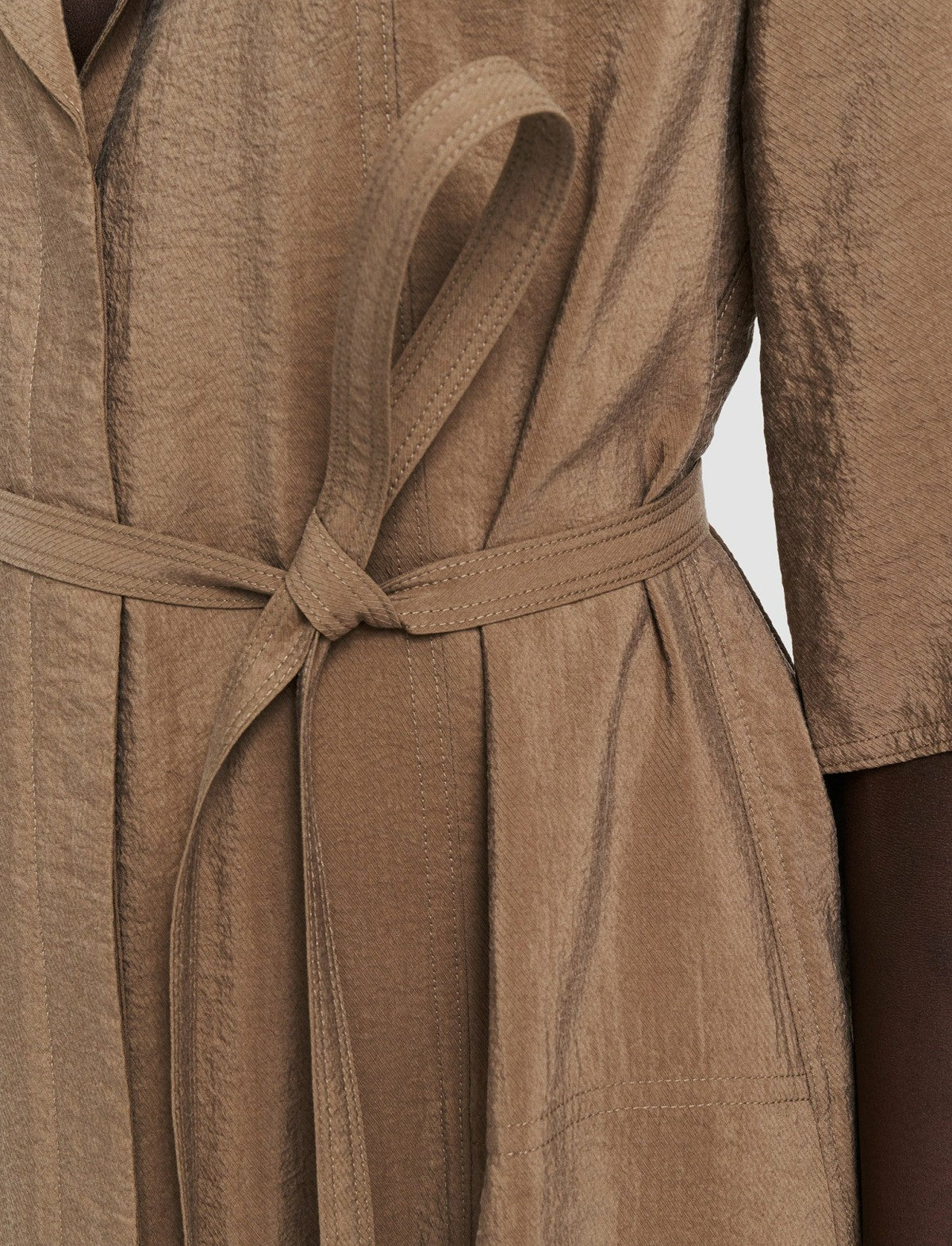 JOSEPH Fashion Women Textured Twill Dareau Dress Frozen Mocha