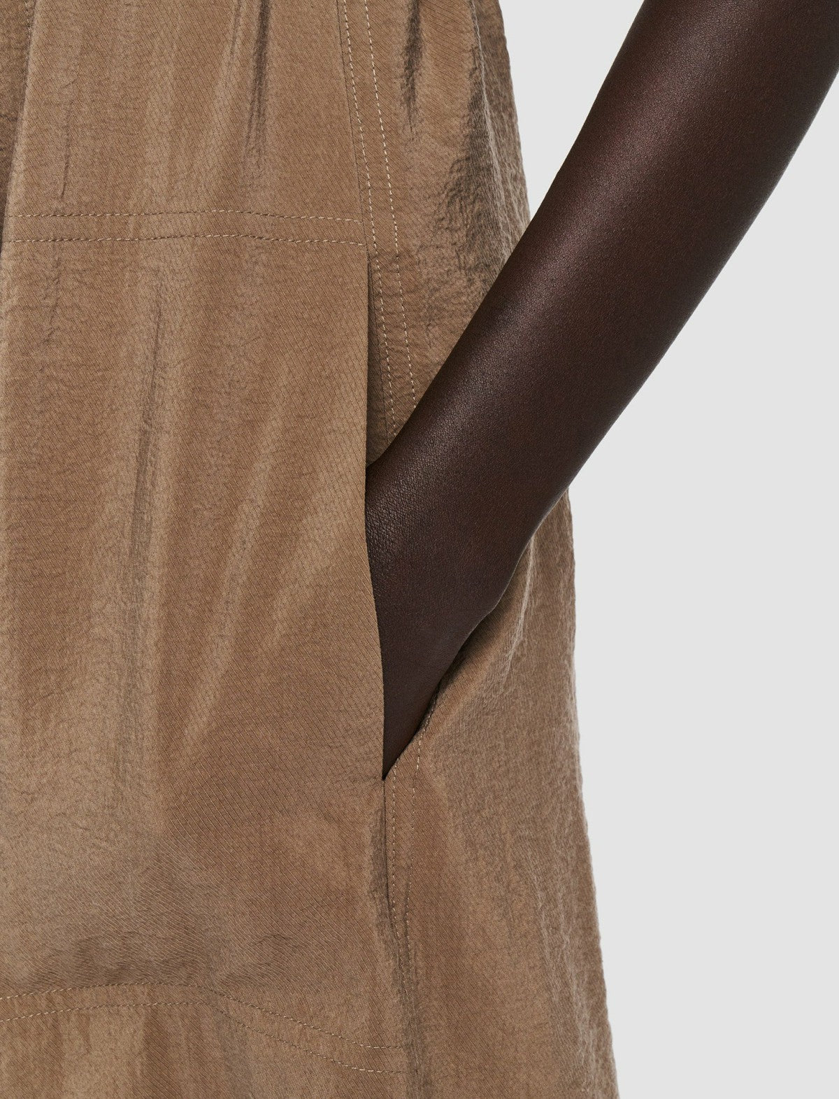 JOSEPH Fashion Women Textured Twill Dareau Dress Frozen Mocha
