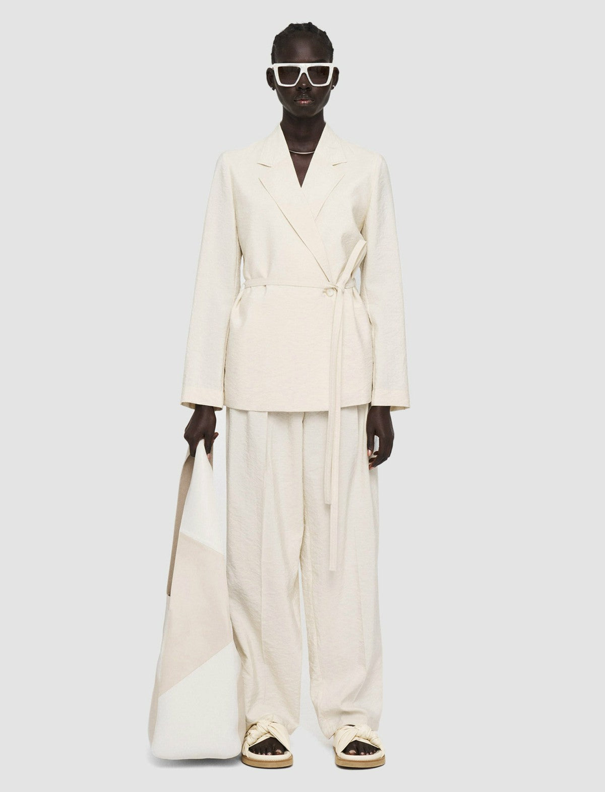 JOSEPH Fashion Women Textured Twill Mayet Jacket Papyrus