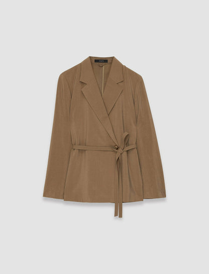 JOSEPH Fashion Women Textured Twill Mayet Jacket Frozen Mocha