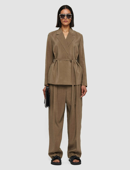 JOSEPH Fashion Women Textured Twill Mayet Jacket Frozen Mocha