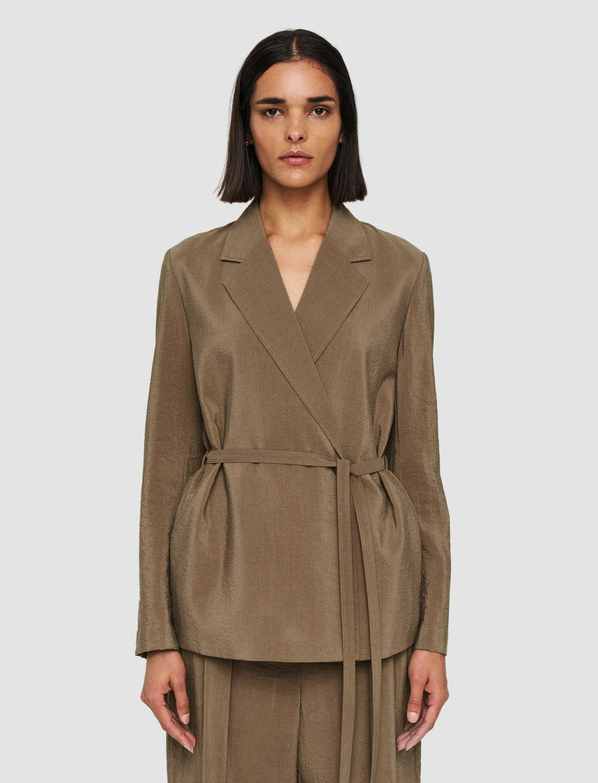 JOSEPH Fashion Women Textured Twill Mayet Jacket Frozen Mocha
