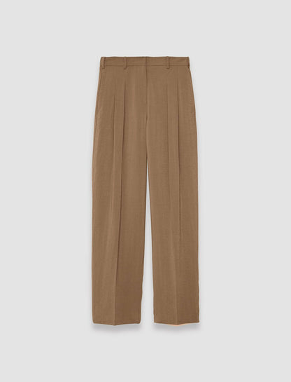 JOSEPH Fashion Women Textured Twill Tarn Trousers Frozen Mocha