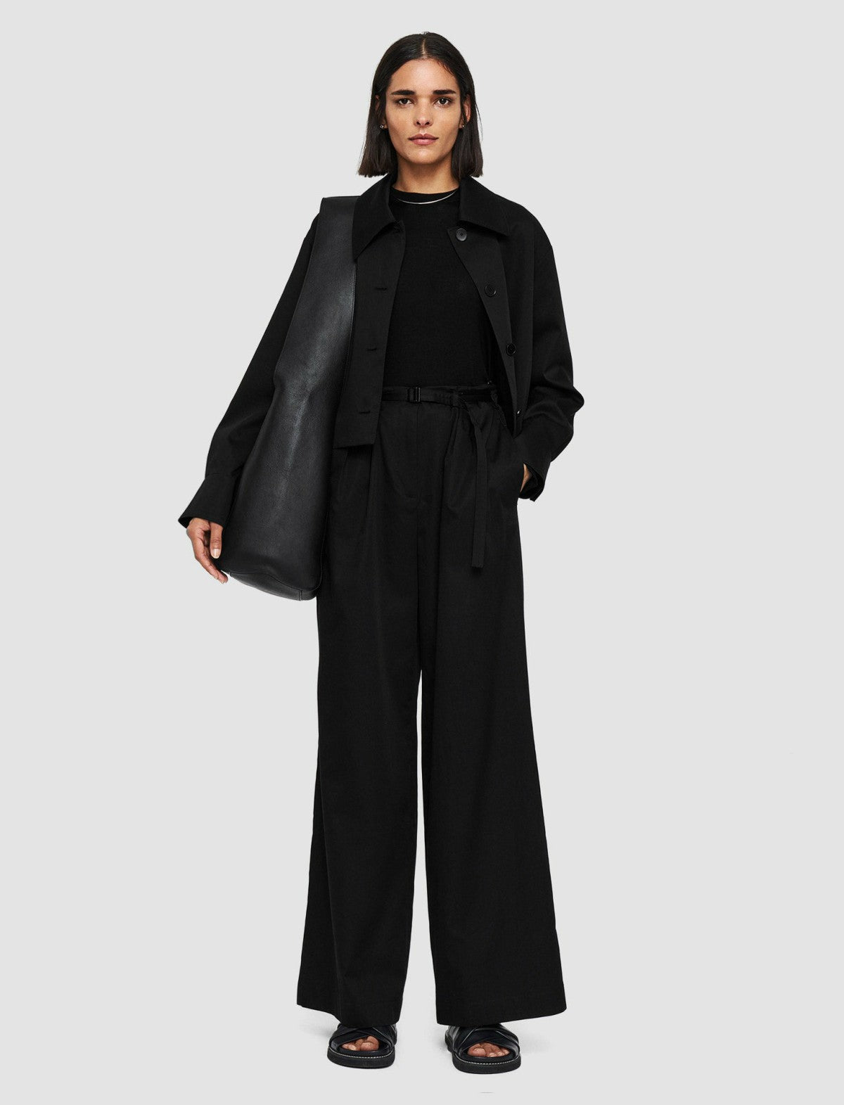 JOSEPH Fashion Women Light Cotton Sateen Tunis Trousers Black