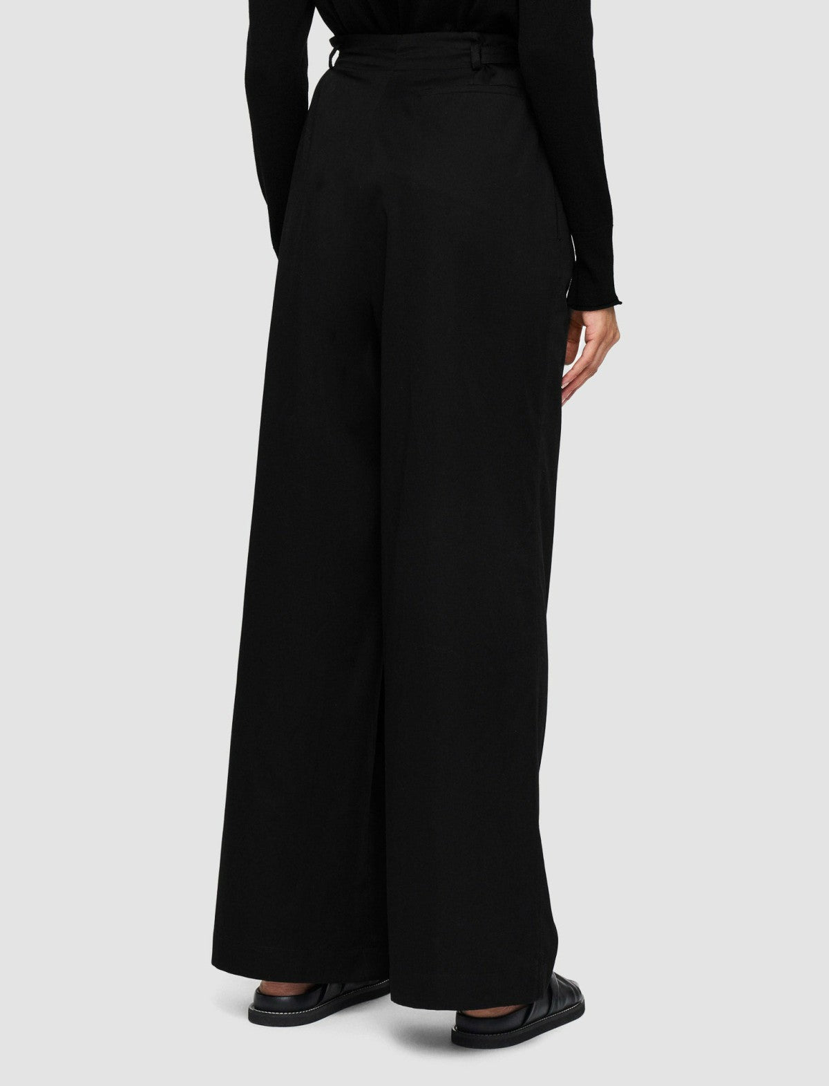 JOSEPH Fashion Women Light Cotton Sateen Tunis Trousers Black