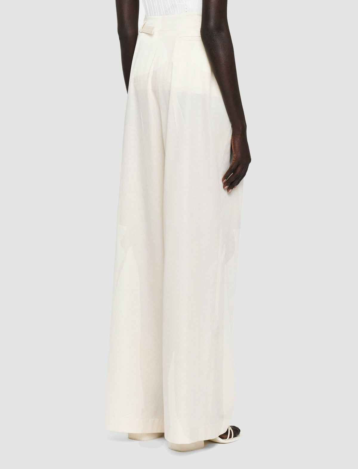 JOSEPH Fashion Women Light Cotton Sateen Tunis Trousers Papyrus