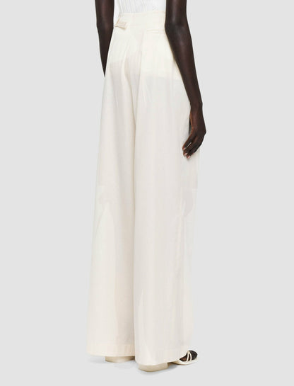 JOSEPH Fashion Women Light Cotton Sateen Tunis Trousers Papyrus
