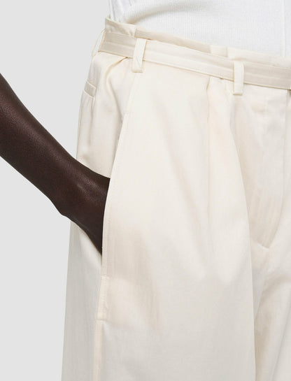 JOSEPH Fashion Women Light Cotton Sateen Tunis Trousers Papyrus