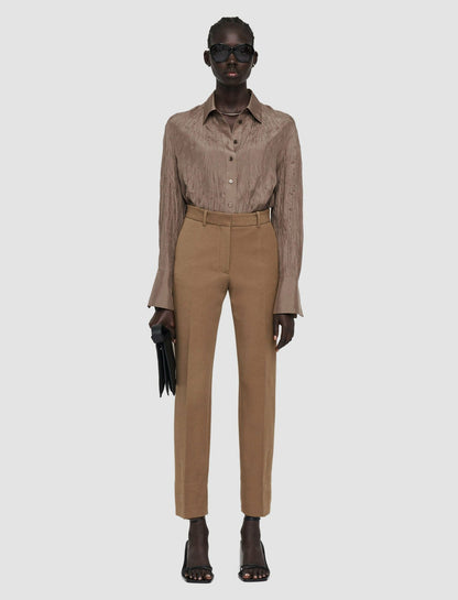 JOSEPH Fashion Women Bi-Stretch Toile Coleman Trousers Frozen Mocha