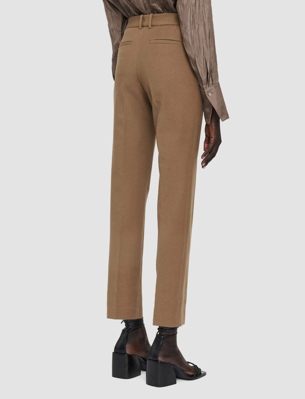JOSEPH Fashion Women Bi-Stretch Toile Coleman Trousers Frozen Mocha