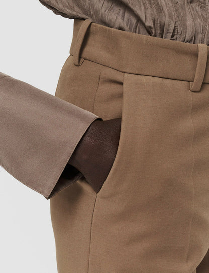 JOSEPH Fashion Women Bi-Stretch Toile Coleman Trousers Frozen Mocha