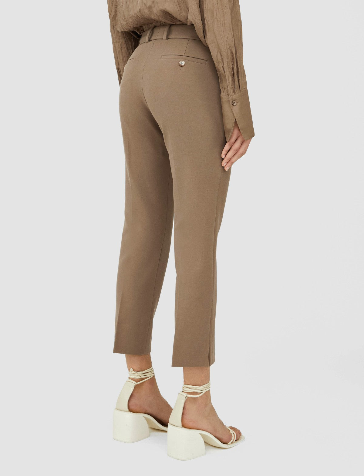 JOSEPH Fashion Women Bi-Stretch Toile Bing Court Trousers Frozen Mocha