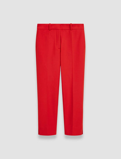 JOSEPH Fashion Women Bi-Stretch Toile Bing Court Trousers Crimson