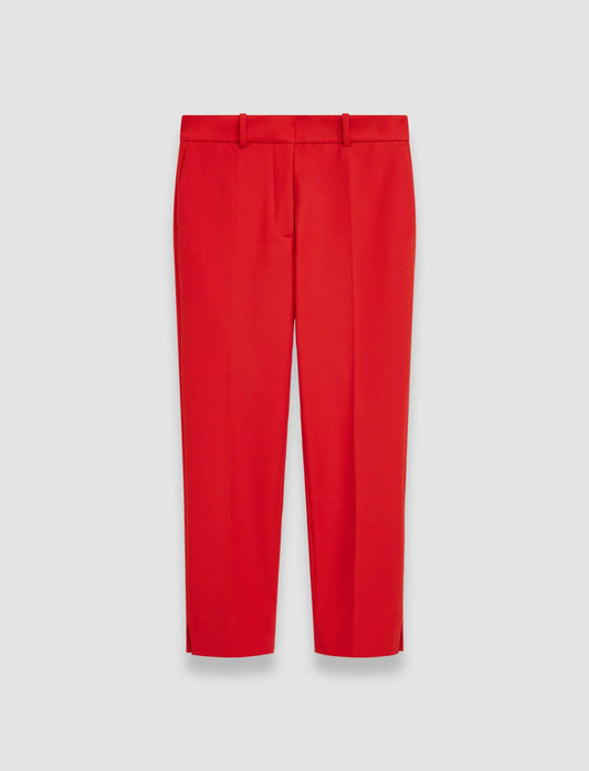 JOSEPH Fashion Women Bi-Stretch Toile Bing Court Trousers Crimson