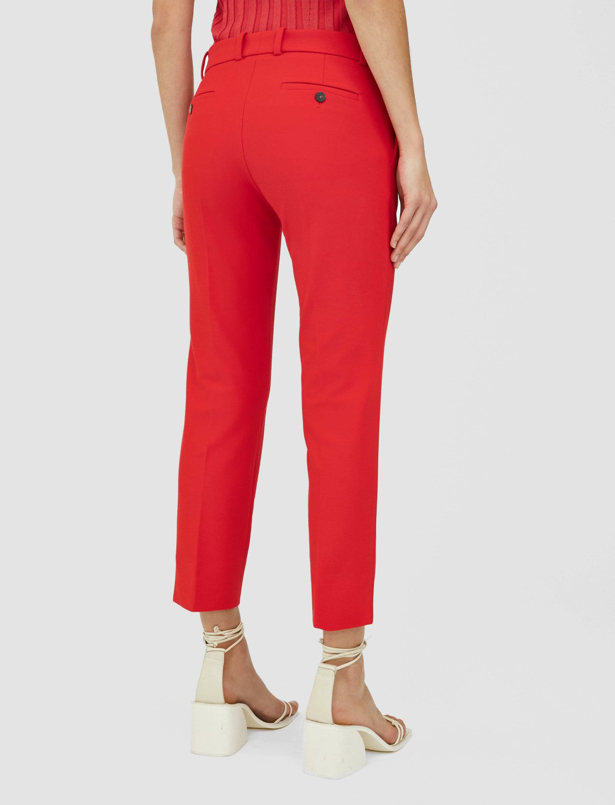 JOSEPH Fashion Women Bi-Stretch Toile Bing Court Trousers Crimson