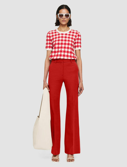 JOSEPH Fashion Women Bi-Stretch Toile Tafira Trousers Crimson