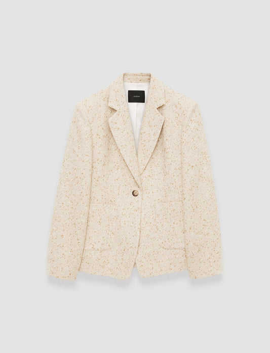 JOSEPH Fashion Women Tweed Glenview Jacket Ivory/Clay