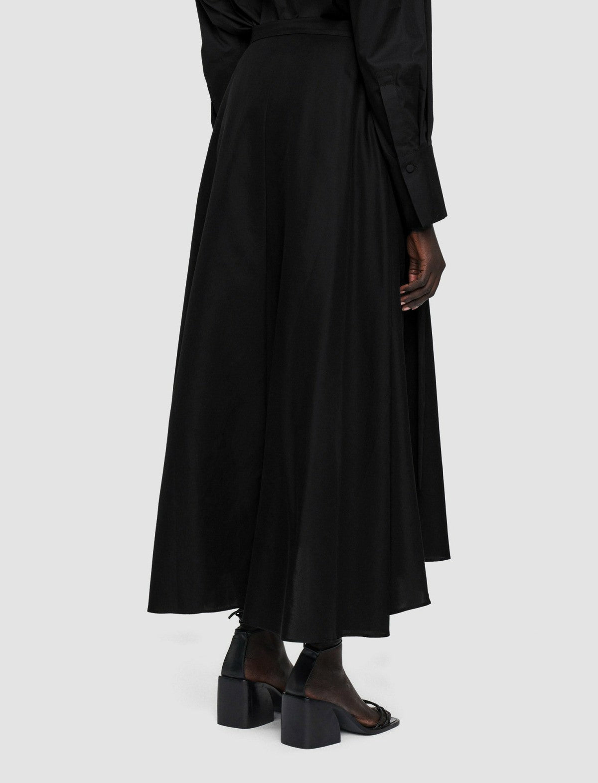 JOSEPH Fashion Women Light Cotton Sateen Alix Skirt Black