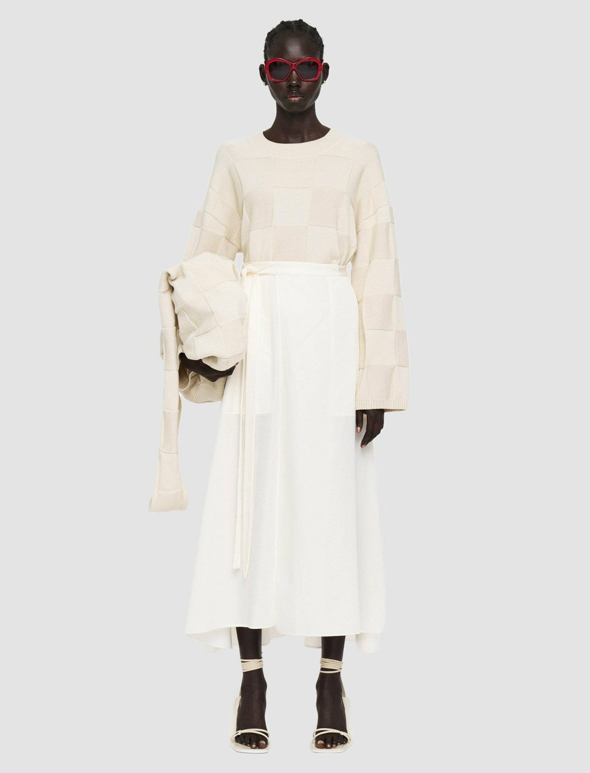 JOSEPH Fashion Women Light Cotton Sateen Alix Skirt Papyrus