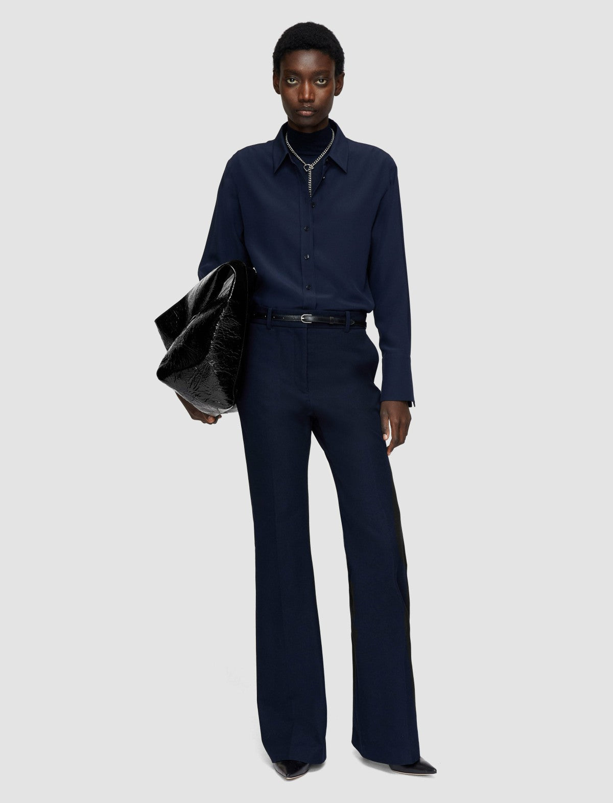 JOSEPH Fashion Women Tafira Gabardine Stretch Trousers Navy