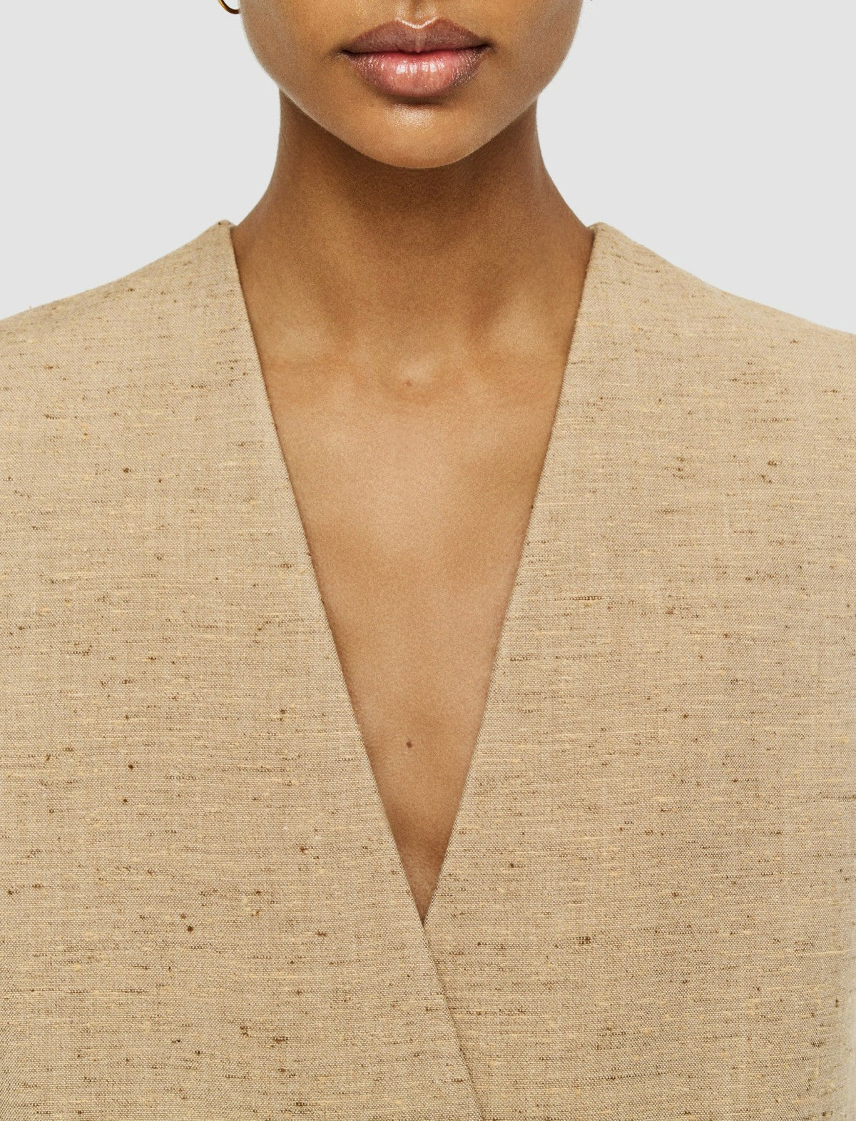 JOSEPH Fashion Women Speckled Silk Linen Arago Waistcoat Sesame