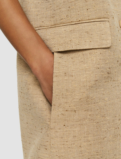 JOSEPH Fashion Women Speckled Silk Linen Arago Waistcoat Sesame