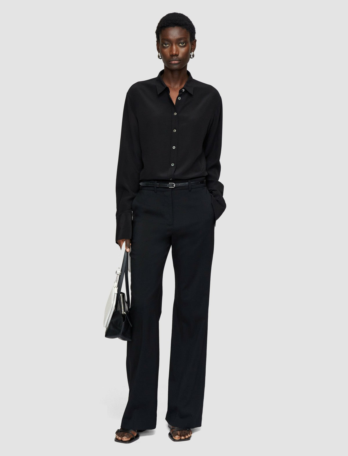 JOSEPH Fashion Women Morissey Tailoring Wool Stretch Trousers Black