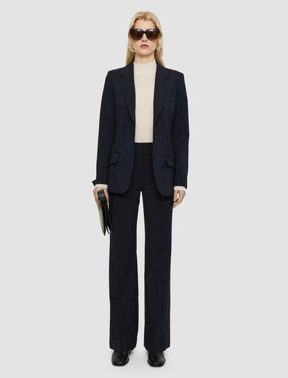 JOSEPH Fashion Women Morissey Tailoring Wool Stretch Trousers Navy