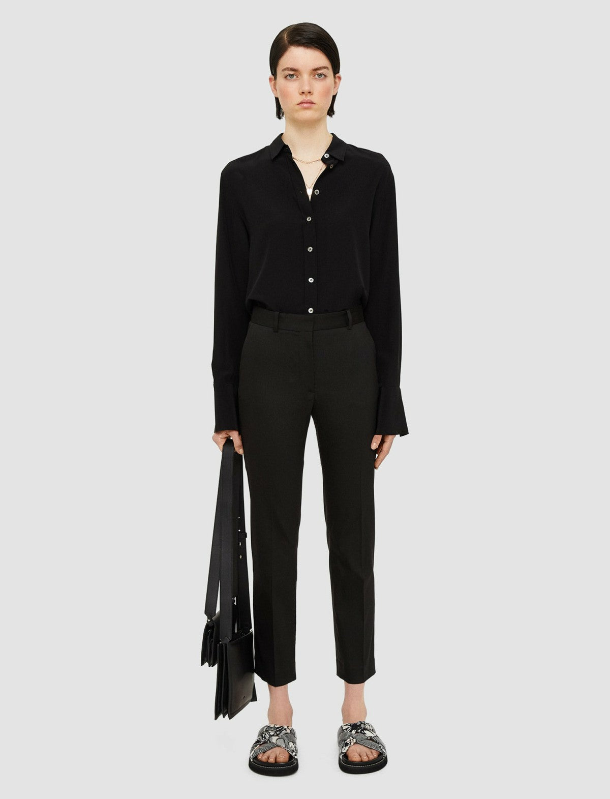 JOSEPH Fashion Women Light Gabardine Stretch Coleman Trousers Black