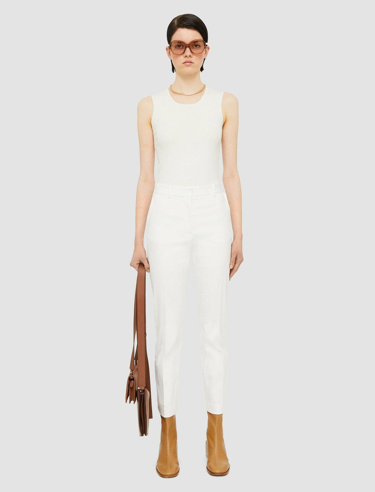 JOSEPH Fashion Women Light Gabardine Stretch Coleman Trousers Ivory