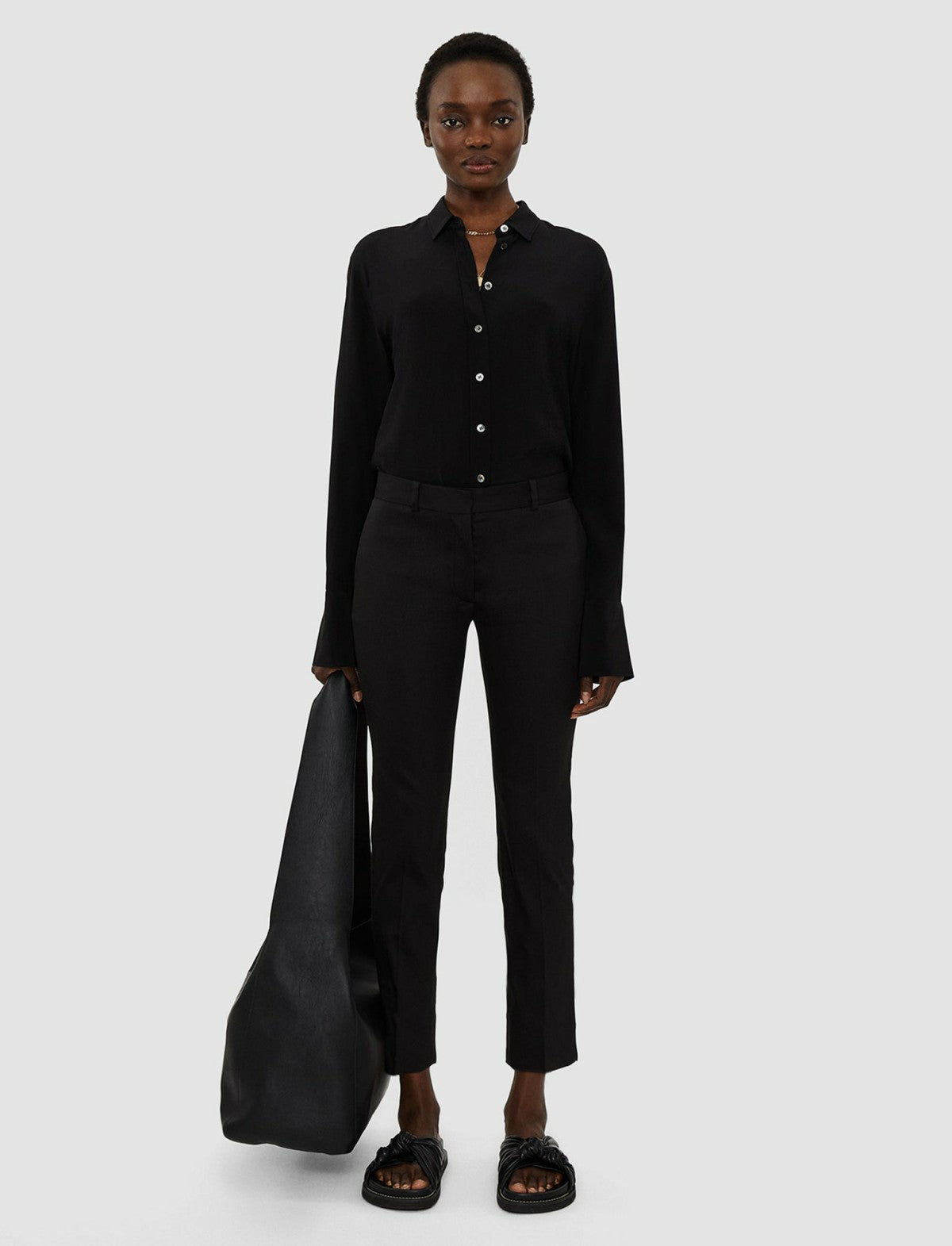 JOSEPH Fashion Women Bing Court Light Gabardine Stretch Trousers Black