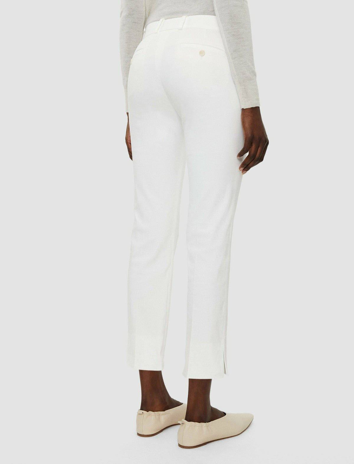 JOSEPH Fashion Women Bing Court Light Gabardine Stretch Trousers Ivory