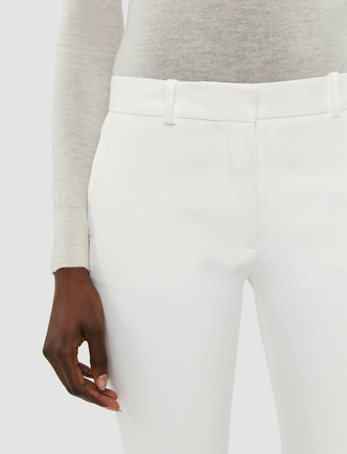 JOSEPH Fashion Women Bing Court Light Gabardine Stretch Trousers Ivory